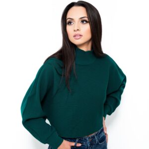 Bluza scurtă verde cu mâneci raglan JQZ 21