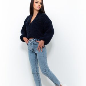 Blugi slim fit cu talie inalta JQZ 107