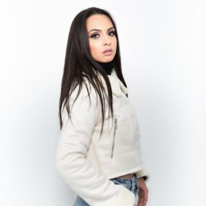 Cojoc dama alb scurt JQZ 302