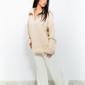 Pantaloni dama wide-leg din tricot JQZ 210