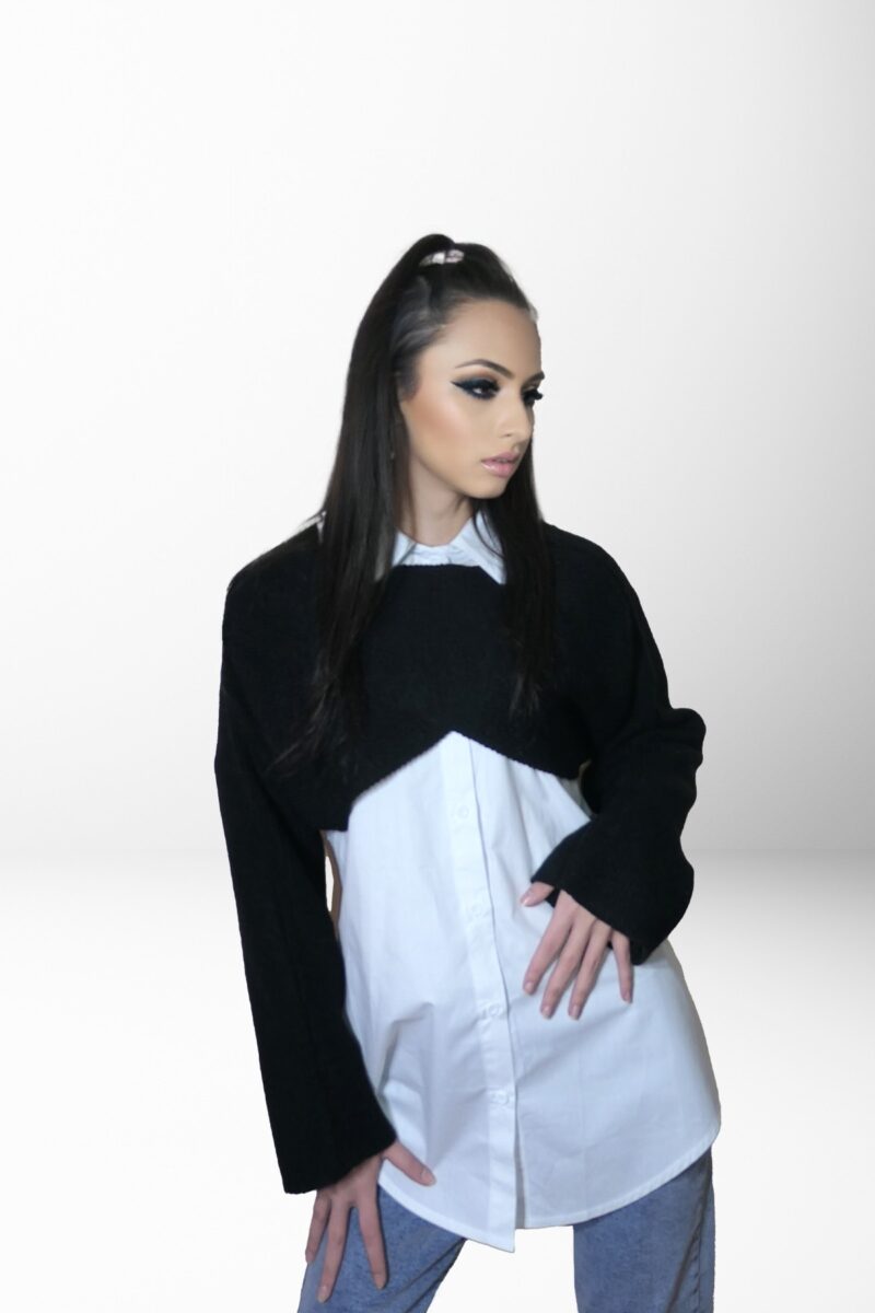 Bolerou dama negru din tricot JQZ 438