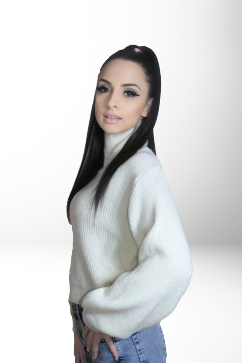 Pulover albastru din tricot JQZ 432 - imagine 6