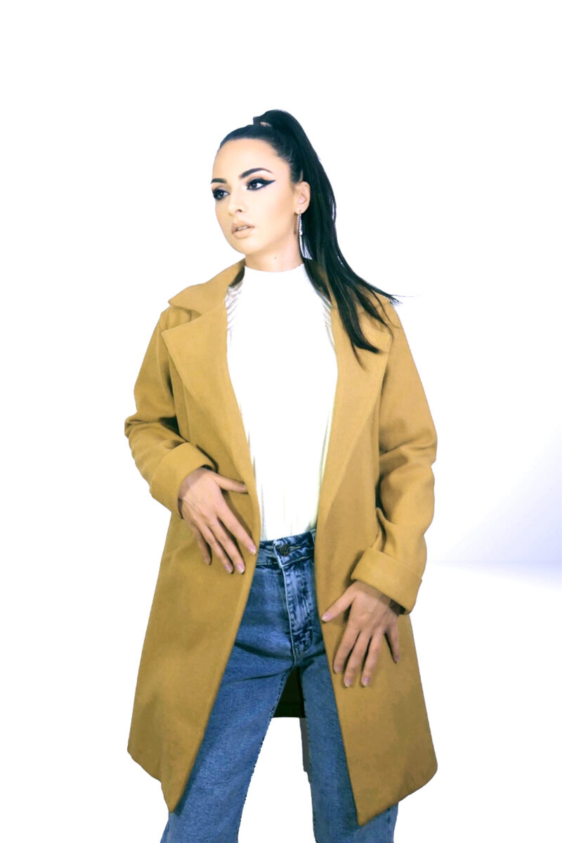 Jacheta dama ocru casual JQZ 312 - imagine 2