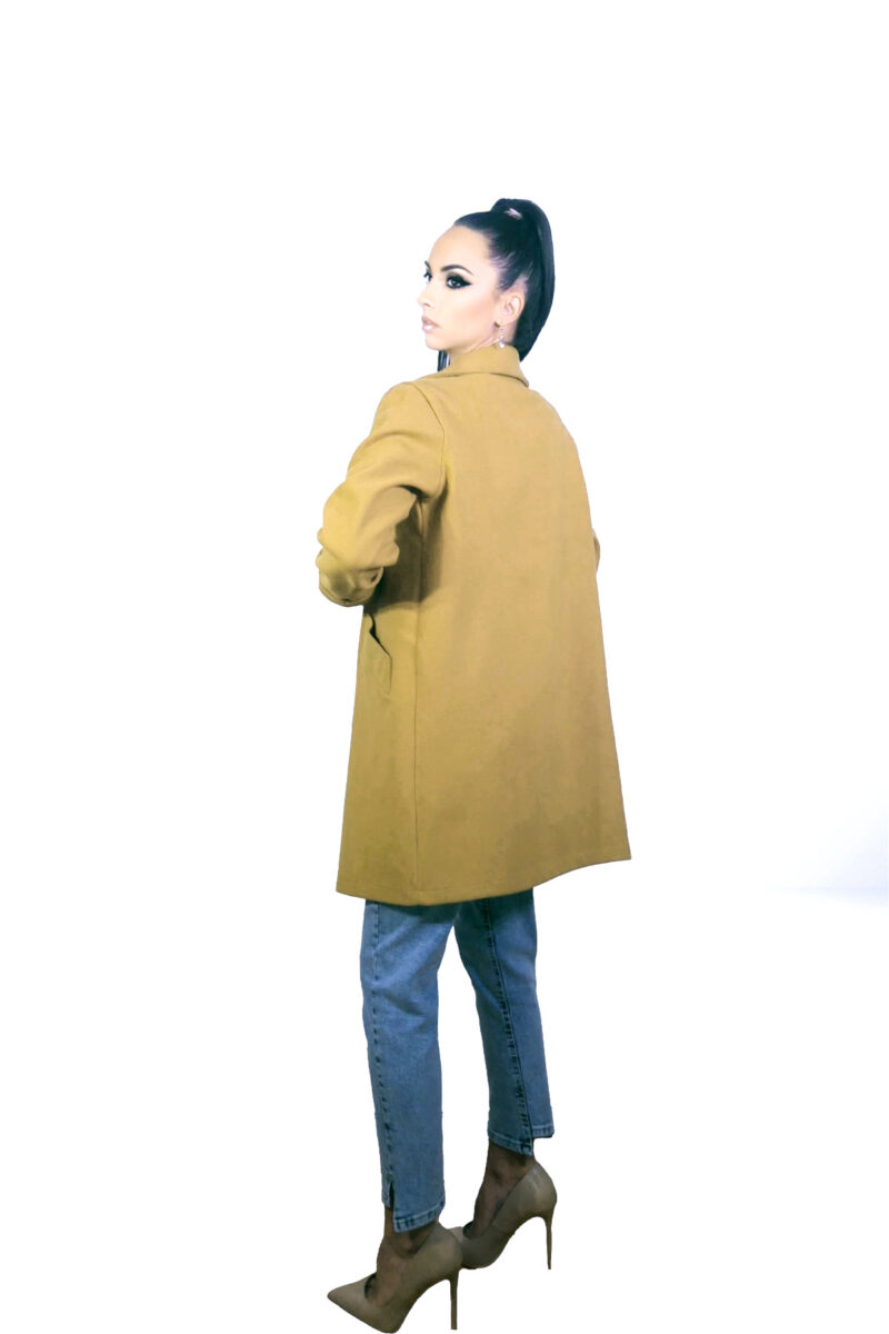 Jacheta dama ocru casual JQZ 312 - imagine 3