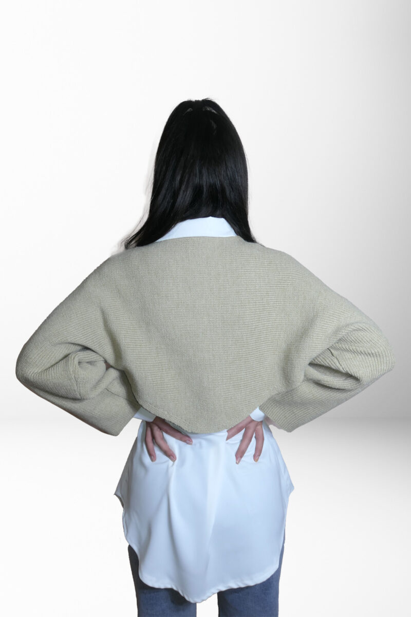 Bolerou dama crem din tricot JQZ 436 - imagine 3