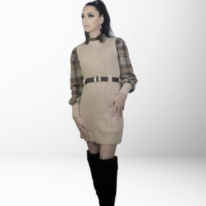 Compleu crem cu rochie si camasa JQZ 215